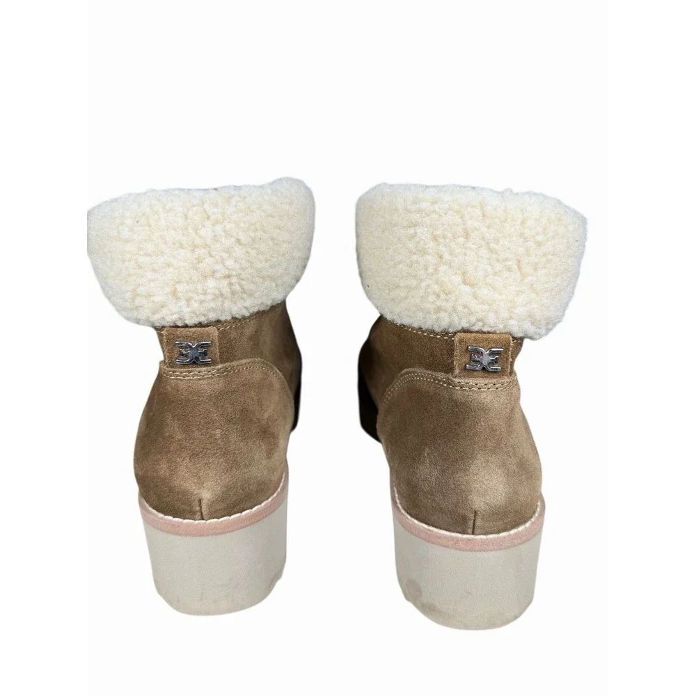 Sam Edelman‎ Franc Shearling Lined Suede Hiking Boots Womens 8 Lug Sole Winter